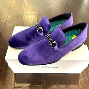 Purple Aldo velvet Ferragamo style men’s loafer 9